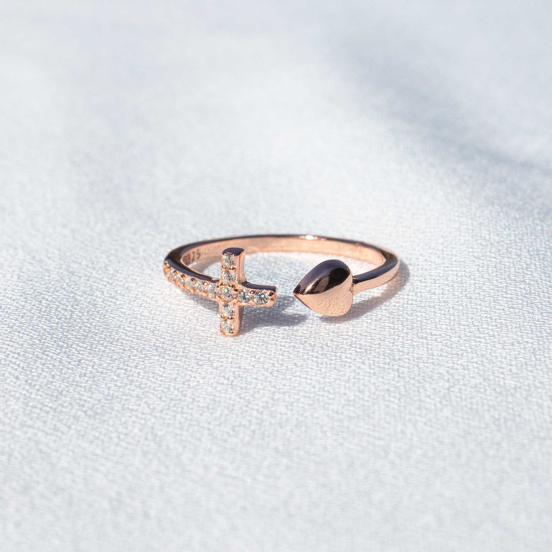 Cross Heart Ring