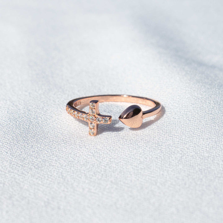 Cross Heart Ring