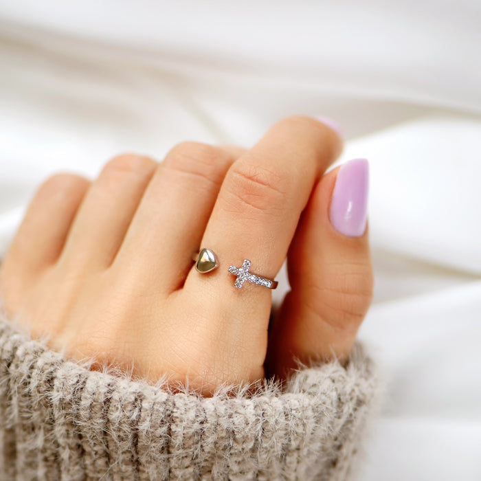 Cross Heart Ring