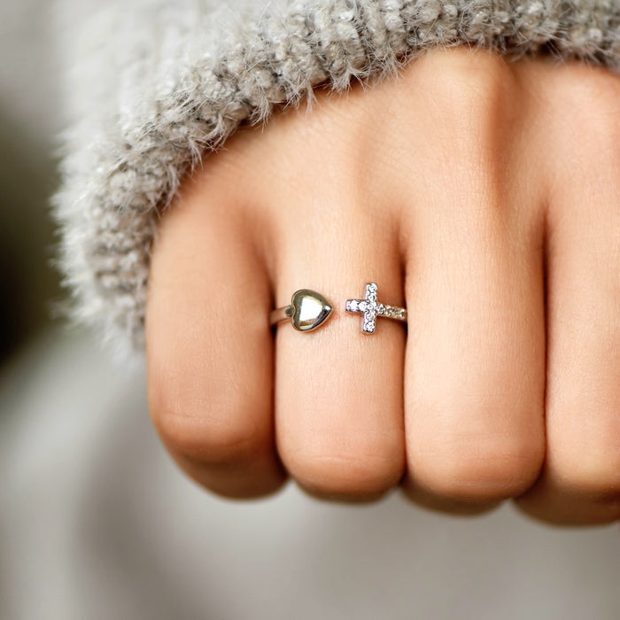 Cross Heart Ring