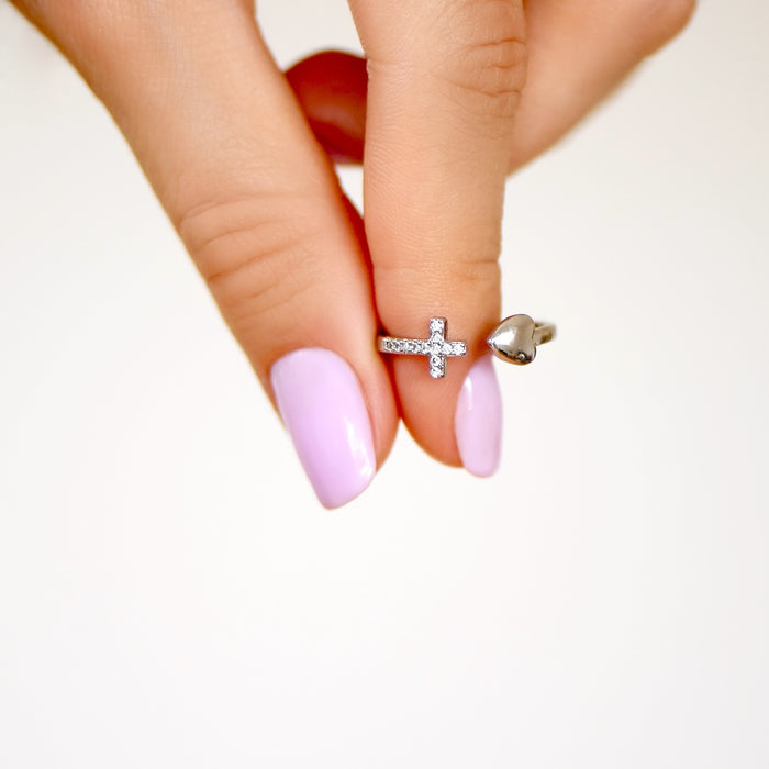 Cross Heart Ring